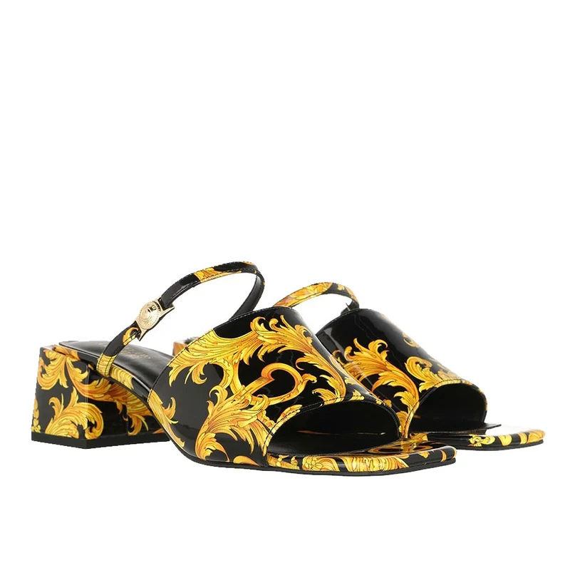 Sandali Donna con Tacco Versace Jeans Couture linea Twiggy colore Nero - Gold
