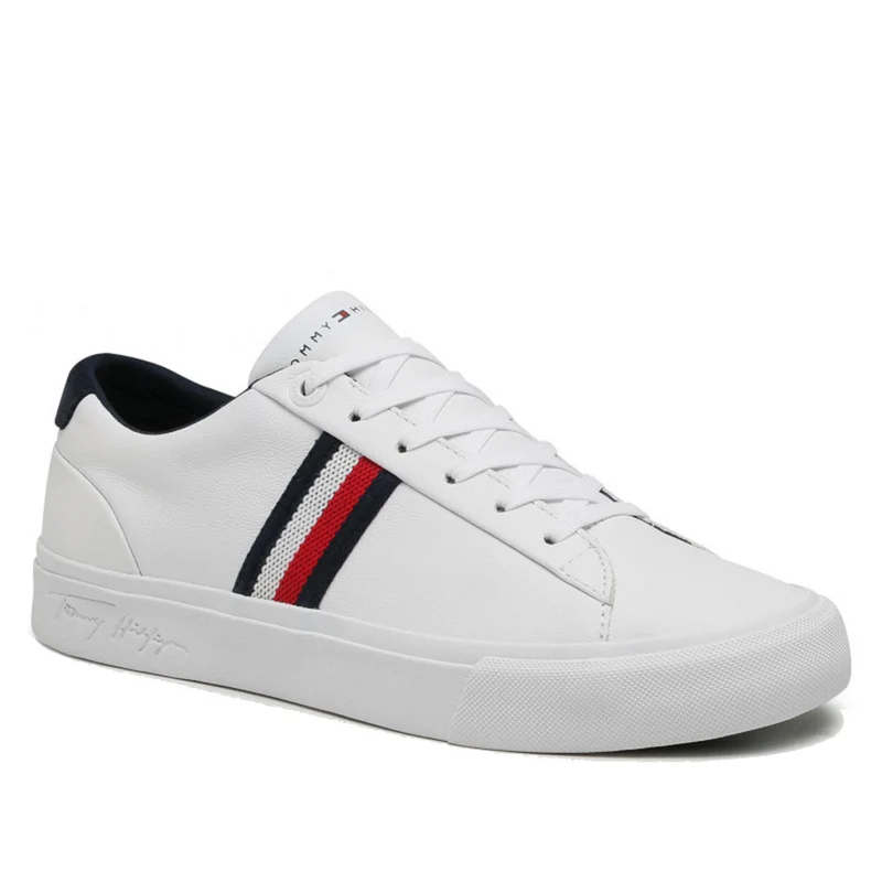 Scarpe Uomo TOMMY HILFIGER Sneakers linea Corporate in Pelle Bianca