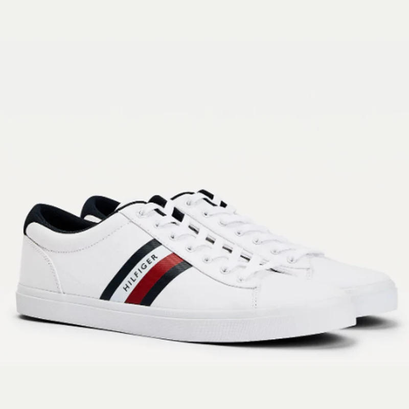 Scarpe Uomo TOMMY HILFIGER Sneakers linea Essential in Cotone Bianco