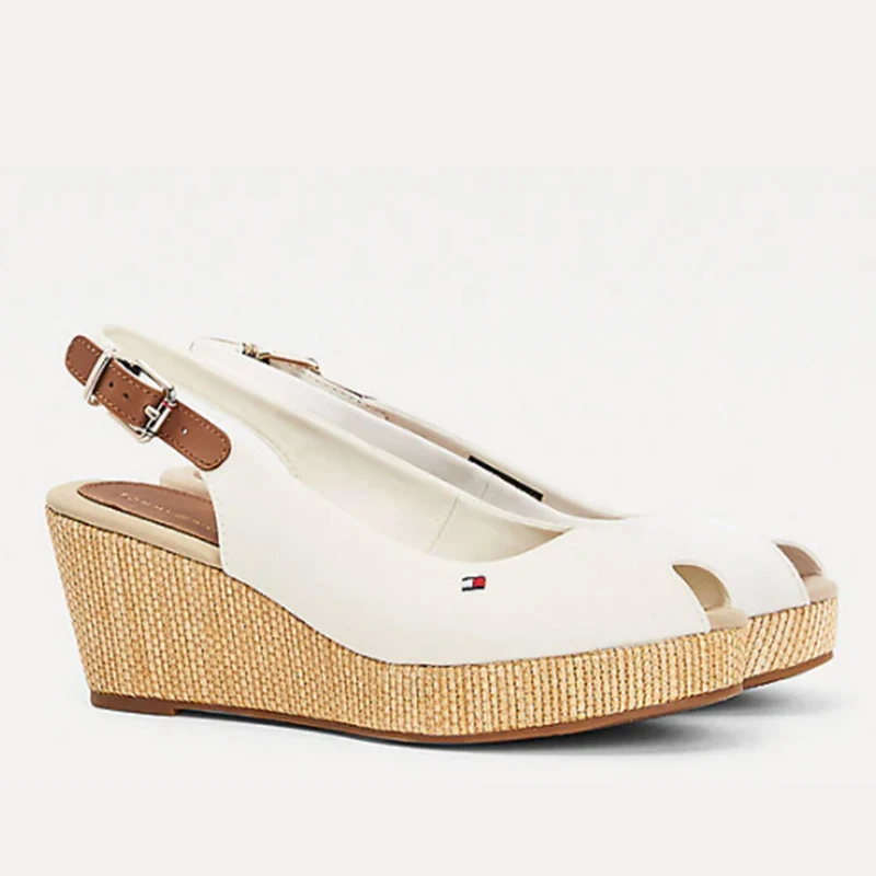 Sandali Donna con Plateau TOMMY HILFIGER linea Iconic Elba Avorio