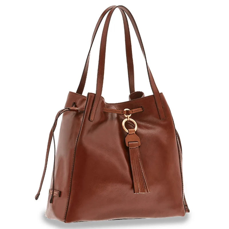 Borsa Donna Shopping a Spalla THE BRIDGE in Pelle Martellata Marrone linea Margherita