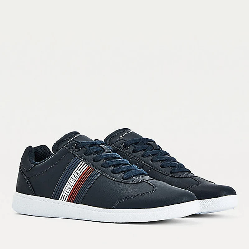 Scarpe Uomo TOMMY HILFIGER Sneakers in Pelle Laminata Blu