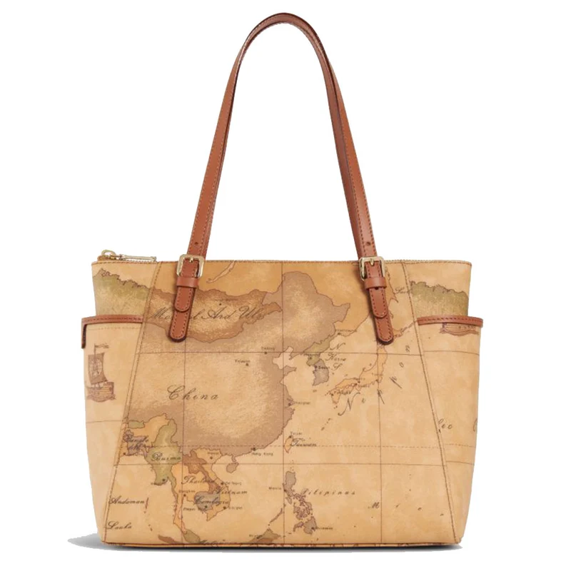 Shopping Bag Media con Tasche Laterali 1A Classe Alviero Martini linea Geo Classic E009