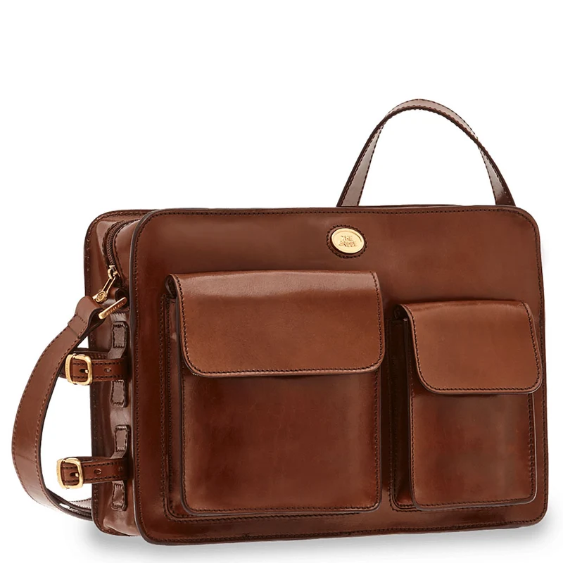 Cartella Reporter Uomo Porta Tablet THE BRIDGE in Pelle Marrone linea Story