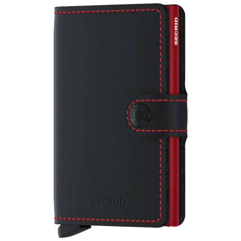 Porta Carte con Clip SECRID linea Matte in Pelle Black e Red con RFID