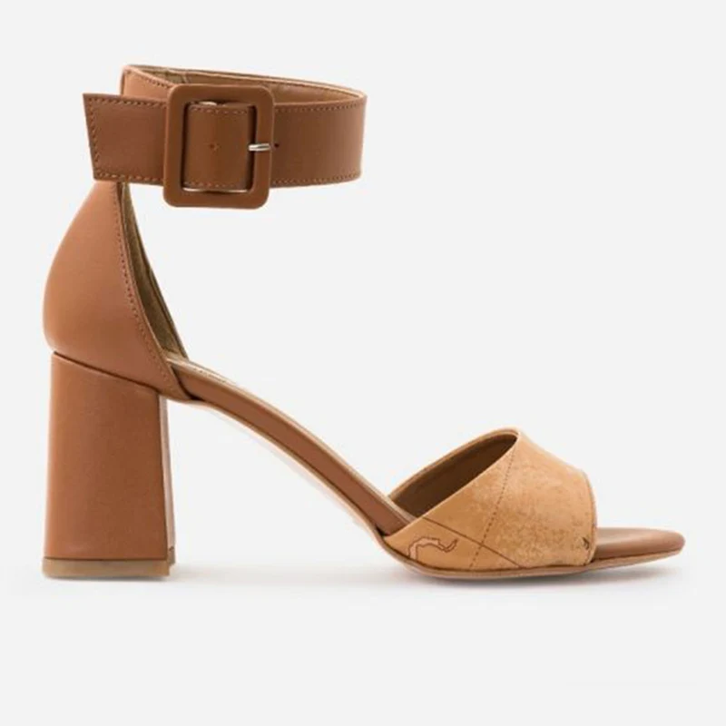 Sandali Donna con Tacco Alviero Martini 1A Classe in Pelle Marrone con Inserti Geo Classic E127