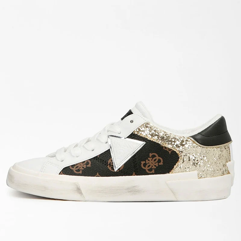 Scarpe Donna GUESS Sneakers Marroni con Brillantini Linea Westley