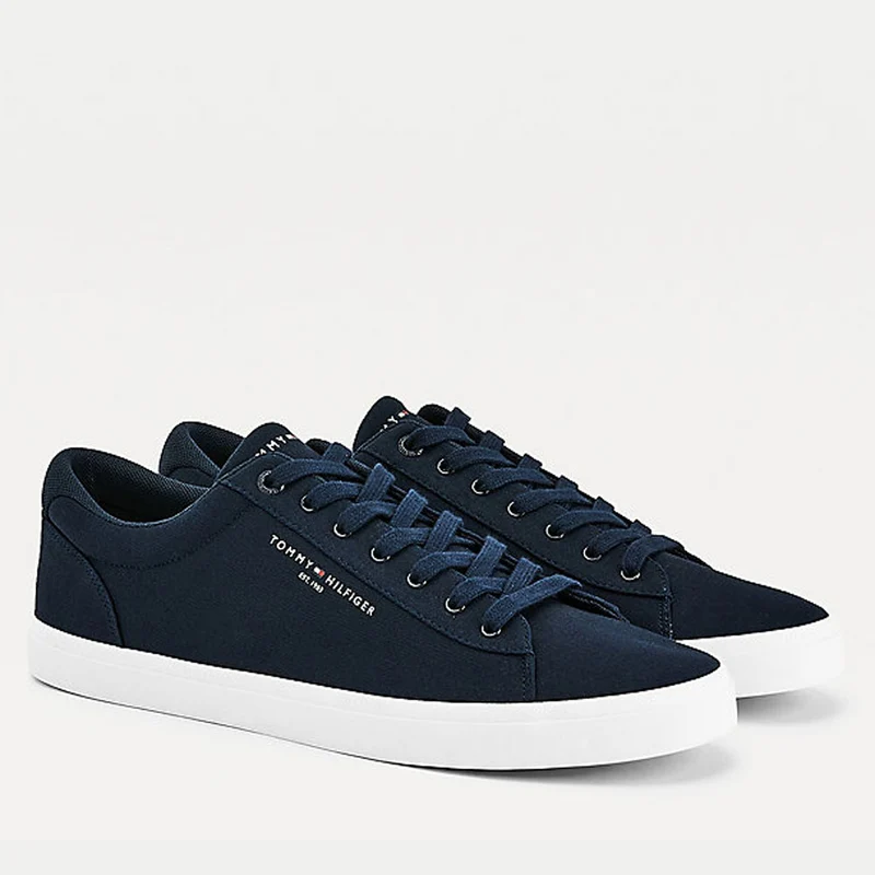 Scarpe Uomo TOMMY HILFIGER Sneakers linea Essential in Tessuto Blu