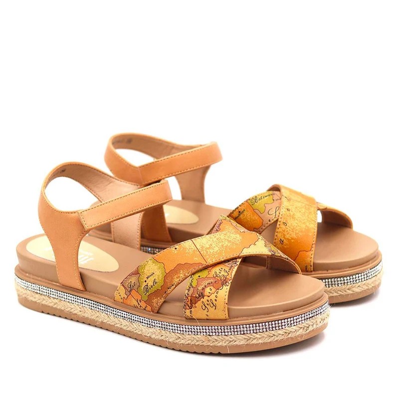 Scarpe Donna 1A Classe Alviero Martini Sandali Platform stampa Geo Classic 10903