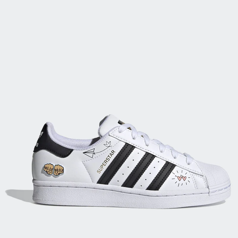 Scarpe Donna ADIDAS Sneakers linea Superstar J colore Bianco e Nero