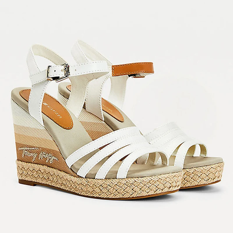 Sandali Alti Donna con Plateau TOMMY HILFIGER linea Gradient High colore Ecru