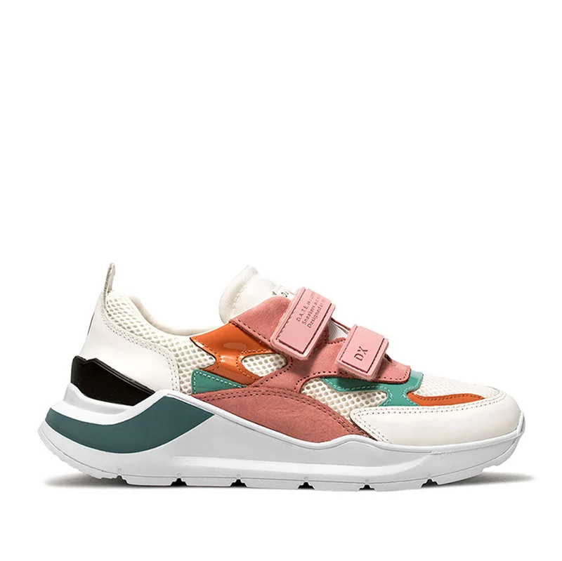 Scarpe Donna D.A.T.E. Sneakers linea Fuga Strap Mesh colore White Pink