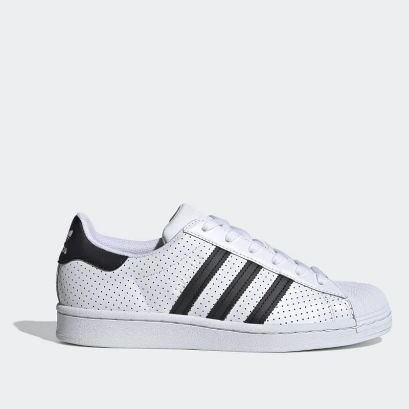Scarpe Donna ADIDAS Sneakers linea Superstar in Pelle Traforata colore Bianco e Nero
