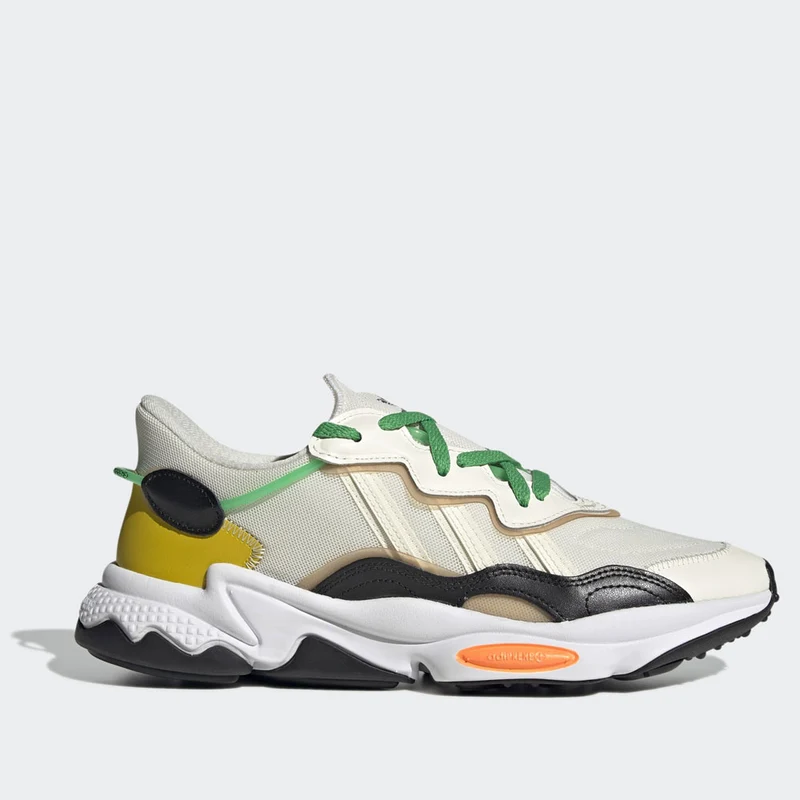 Scarpe Uomo ADIDAS Sneakers linea Ozweego colore Bianco Nero e Arancione