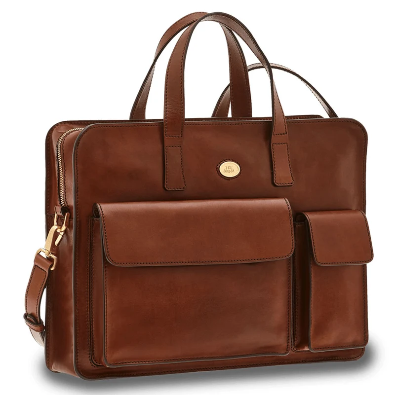 Cartella Porta PC Due Manici THE BRIDGE in Pelle Marrone linea Story