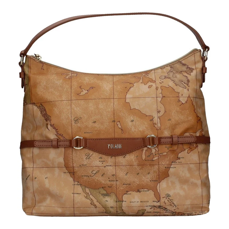 Borsa Donna Hobo a Spalla 1A Classe Alviero Martini Linea Soft Sound Geo Classic e Marrone GQ60