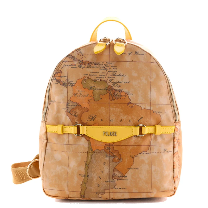 Zaino in Tessuto 1A Classe Alviero Martini linea Soft Sound Geo Classic e Giallo GQ61