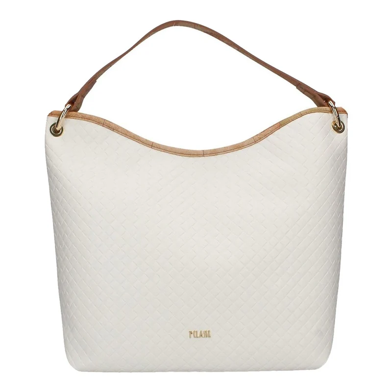 Borsa Donna a Spalla 1A Classe Alviero Martini linea Beverly Effetto Intrecciato Bianco GQ62