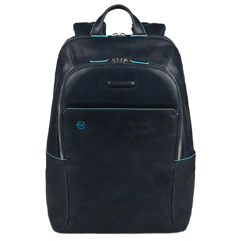 PIQUADRO Zaino Porta Pc 14" Linea Blue Square in Pelle Blu - CA3214B2