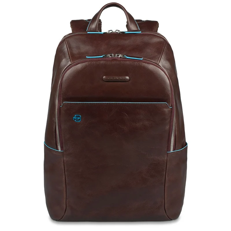 PIQUADRO Zaino Porta Pc 14" - linea Blue Square Pelle Mogano CA3214B2