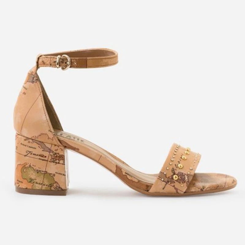 Sandali Donna con Tacco Alviero Martini 1A Classe in Nappa Geo Classic E121